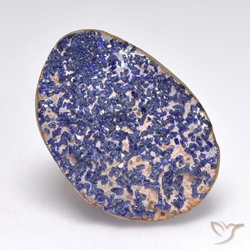 10.82ct Natural Azul marinho profundo Druzy Azurita, Chique, Opaco
