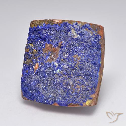 Drusa de Azurita Azul acinzentado Natural 15,81ct, baguete, Opaco