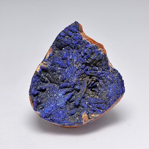Drusa de azurita azul natural 18,12ct, forma extravagante, opaco
