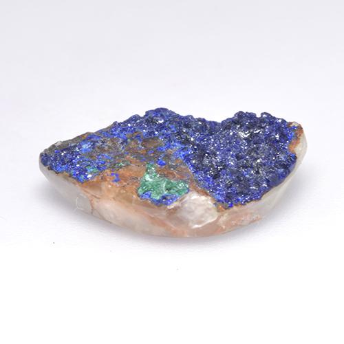 Drusa de azurita azul natural 8,35ct, forma extravagante, opaco