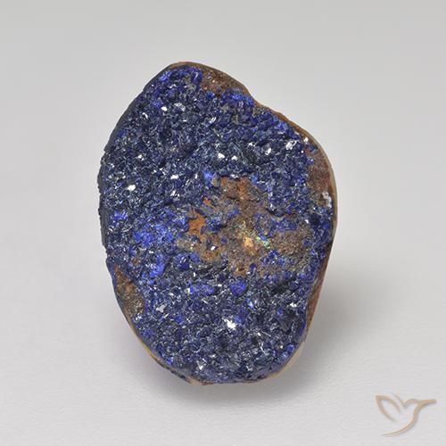 Druzy Azurita Azul marinho profundo Natural 6.40ct, Forma extravagante, Opaco