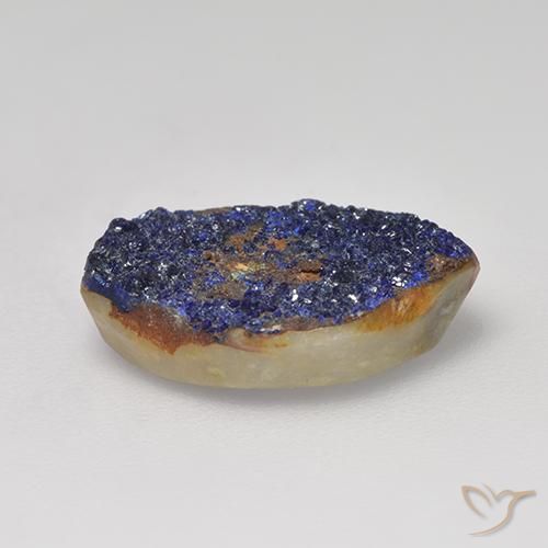 Druzy Azurita Azul marinho profundo Natural 6.40ct, Forma extravagante, Opaco