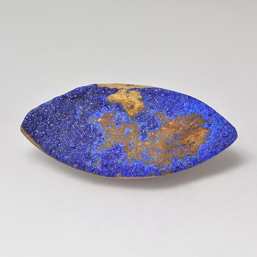 Drusa de azurita azul natural 6,76ct, marquise, opaco