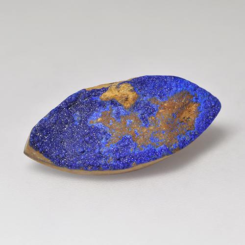Drusa de azurita azul natural 6,76ct, marquise, opaco