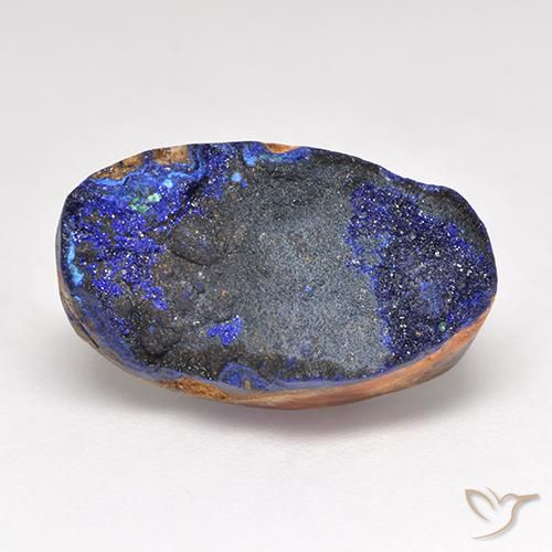 Drusa de Azurita Azul marinho profundo Natural 11,28ct, Corte Oval, Opaco