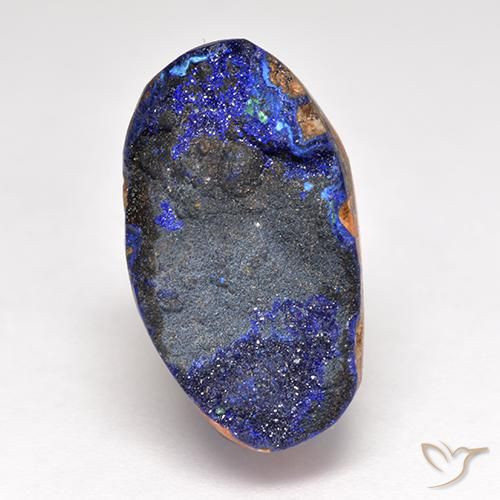 Drusa de Azurita Azul marinho profundo Natural 11,28ct, Corte Oval, Opaco