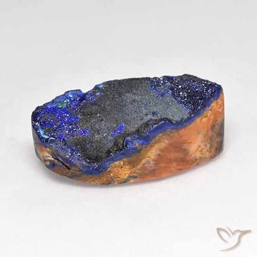 Drusa de Azurita Azul marinho profundo Natural 11,28ct, Corte Oval, Opaco