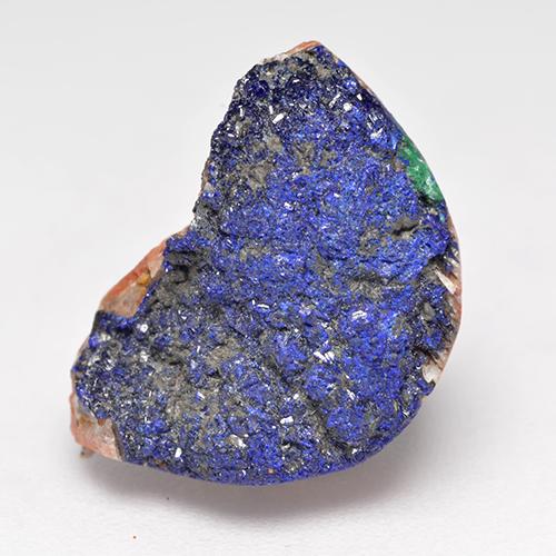 Drusa de azurita azul marinho profundo natural 10,98ct, forma extravagante, opaco