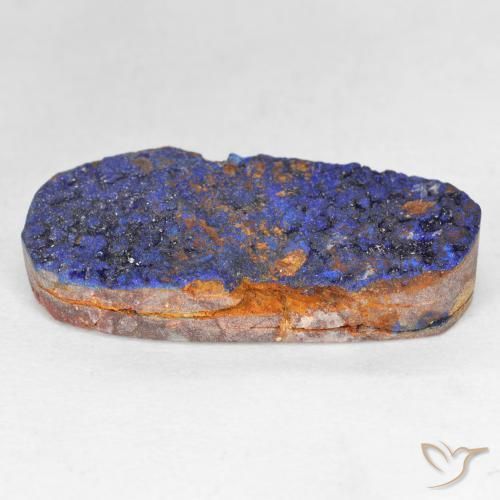 Druzy Azurita Azul marinho profundo Natural 11.21ct, oval, Opaco