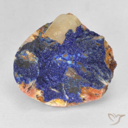 Drusa de azurita azul natural 10,05ct, forma extravagante, opaco