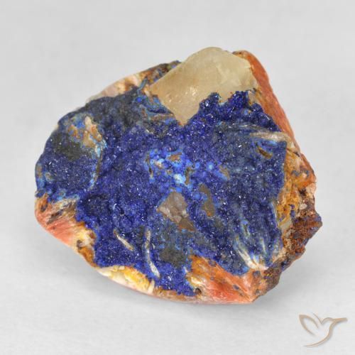 Drusa de azurita azul natural 10,05ct, forma extravagante, opaco