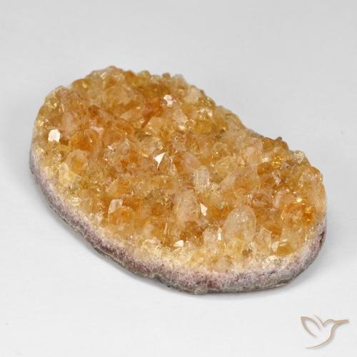 Druzy Citrine mel de laranja Natural 66.20ct, oval, Opaco