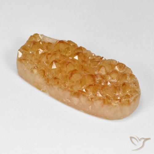 Druzy Citrine Medium Light-Orange Natural 30.62ct, oval, Opaco