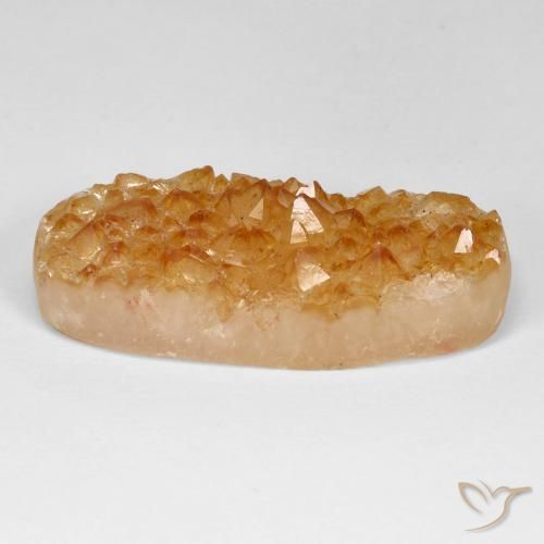 Druzy Citrine Medium Light-Orange Natural 30.62ct, oval, Opaco