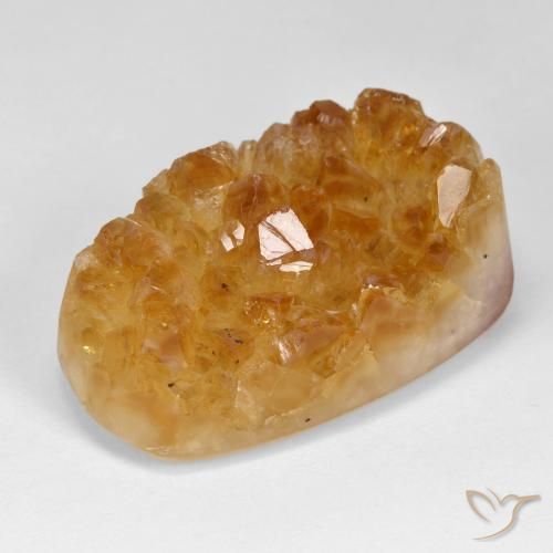 Druzy Citrine mel de laranja Natural 52.86ct, Almofada, Opaco
