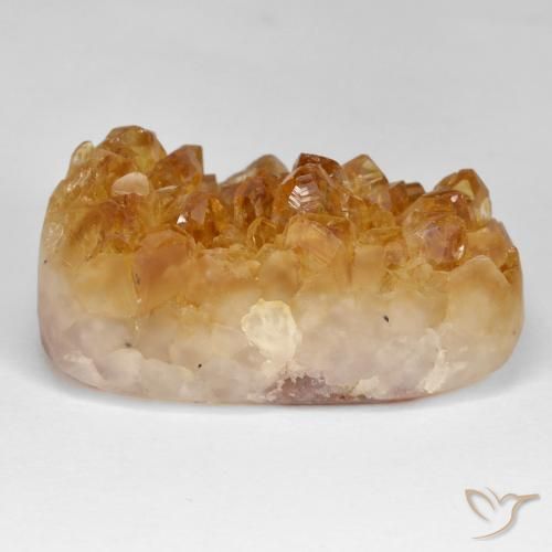 Druzy Citrine mel de laranja Natural 52.86ct, Almofada, Opaco