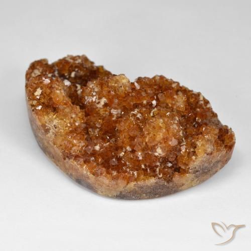 Druzy Citrine Laranja Avermelhado Profundo Natural 91.49ct, Chique, Opaco