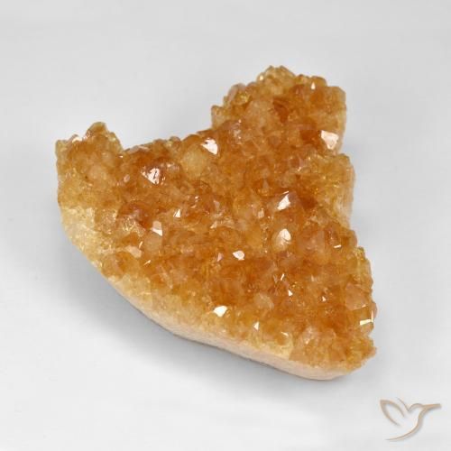 Druzy Citrine mel de laranja Natural 117.07ct, Coração, Opaco