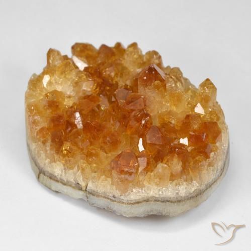 Druzy Citrine laranja marrom Natural 110.64ct, oval, Opaco