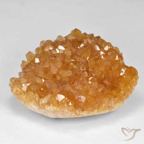 98.13ct Natural Medium Light-Orange Druzy Citrine, Chique, Opaco