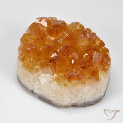 Druzy Citrine laranja marrom Natural 93.75ct, oval, Opaco