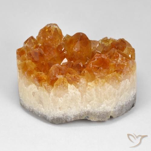 Druzy Citrine laranja marrom Natural 93.75ct, oval, Opaco