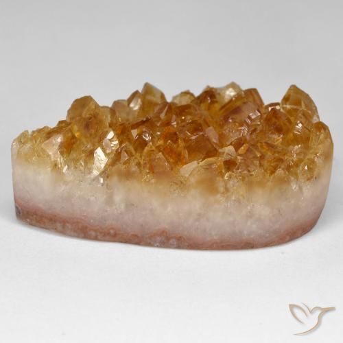 Druzy Citrine Laranja Médio Natural 67.28ct, Formato de pêra, Opaco