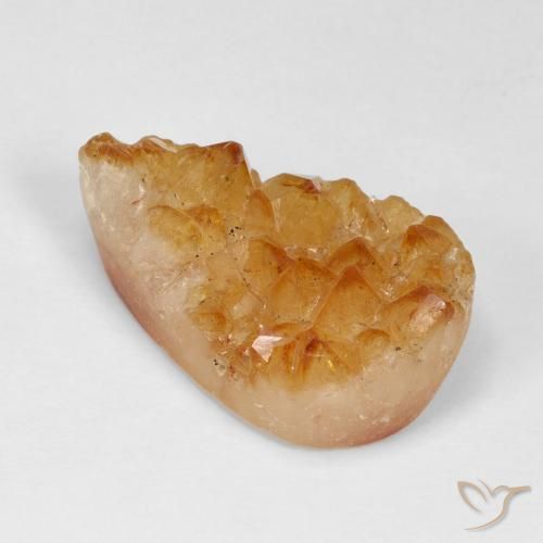 Druzy Citrine mel de laranja Natural 12.80ct, Formato de pêra, Opaco