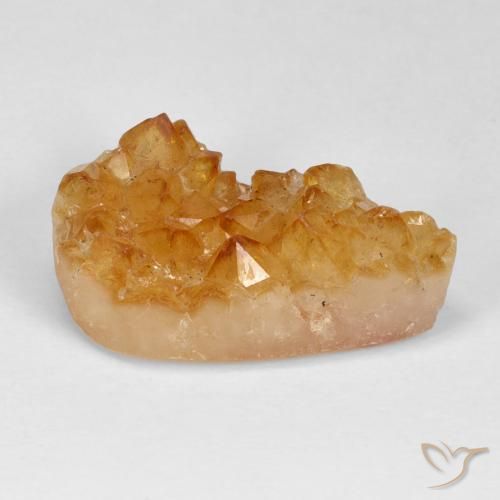 Druzy Citrine mel de laranja Natural 12.80ct, Formato de pêra, Opaco