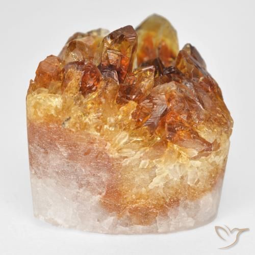 Druzy Citrine terra laranja Natural 37.97ct, Trilhão, Opaco