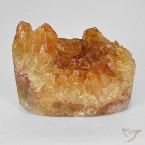 Druzy Citrine Laranja Profundo Natural 19.75ct, Formato de pêra, Opaco