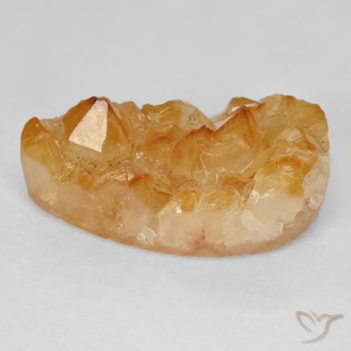 Druzy Citrine Medium Light-Orange Natural 15.52ct, Formato de pêra, Opaco