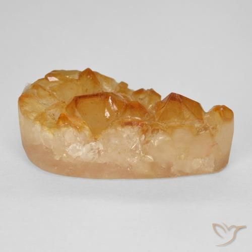 Druzy Citrine Medium Light-Orange Natural 15.52ct, Formato de pêra, Opaco