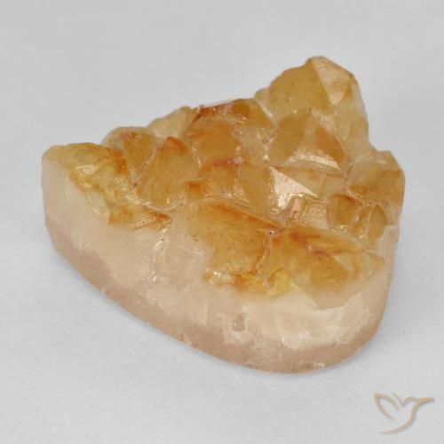 Druzy Citrine Laranja Médio Natural 16.63ct, Formato de pêra, Opaco