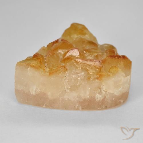 Druzy Citrine Laranja Médio Natural 16.63ct, Formato de pêra, Opaco