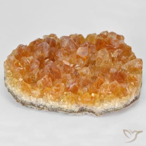 49.85ct Natural Medium Light-Orange Druzy Citrine, Chique, Opaco