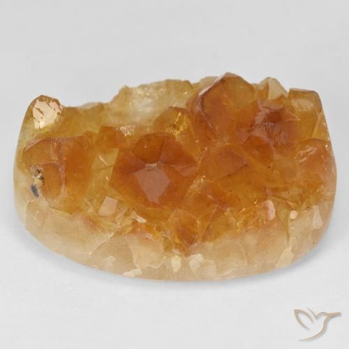 55.16ct Natural Medium Light-Orange Druzy Citrine, oval, Opaco