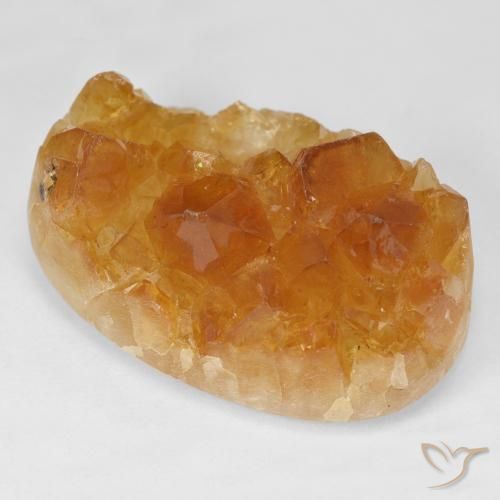 Druzy Citrine Medium Light-Orange Natural 55.16ct, oval, Opaco