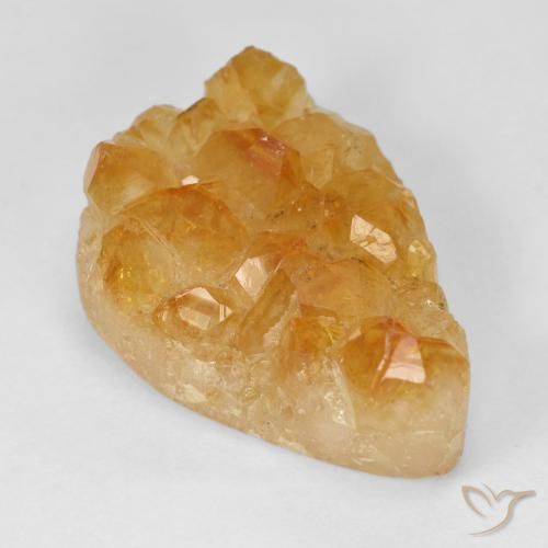 17.50ct Natural mel de laranja Druzy Citrine, Formato de pêra, Opaco