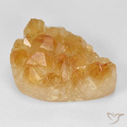 Druzy Citrine mel de laranja Natural 17.50ct, Formato de pêra, Opaco