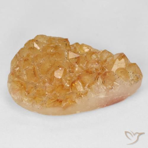 19.29ct Natural mel de laranja Druzy Citrine, Formato de pêra, Opaco