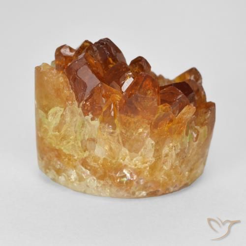 Druzy Citrine Laranja Médio Natural 15.51ct, oval, Opaco