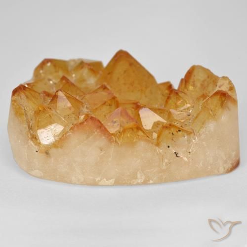 Druzy Citrine Medium Light-Orange Natural 40.00ct, Formato de pêra, Opaco