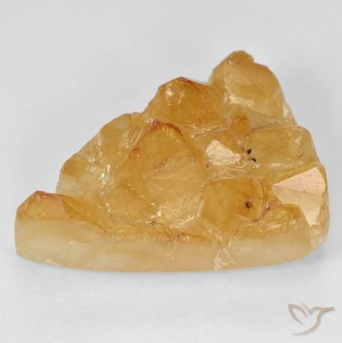 23.53ct Natural Medium Light-Orange Druzy Citrine, Trilhão, Opaco