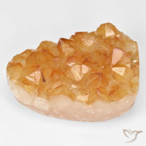 41.14ct Natural Medium Light-Orange Druzy Citrine, Chique, Opaco