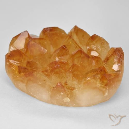 35.56ct Natural mel de laranja Druzy Citrine, oval, Opaco
