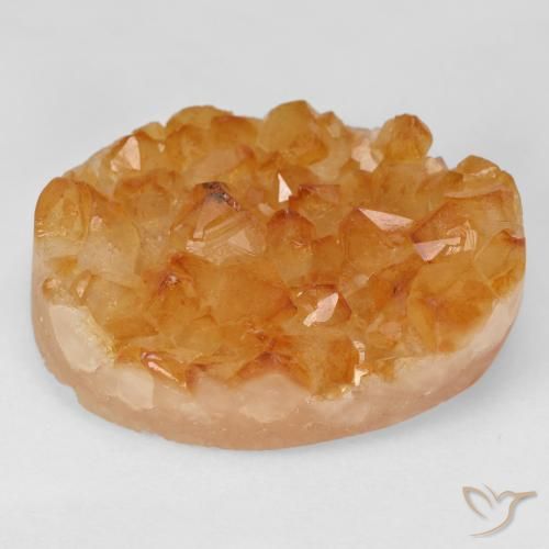 47.77ct Natural mel de laranja Druzy Citrine, oval, Opaco