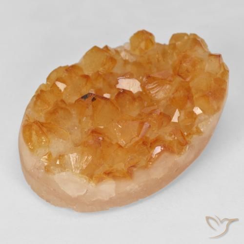 Druzy Citrine mel de laranja Natural 47.77ct, oval, Opaco