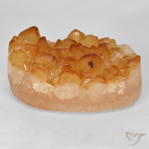 Druzy Citrine mel de laranja Natural 47.77ct, oval, Opaco