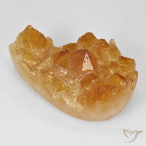 32.77ct Natural Medium Light-Orange Druzy Citrine, Formato de pêra, Opaco